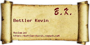 Bettler Kevin névjegykártya